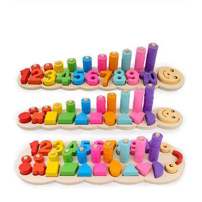 Materiali Montessori in Legno Imparare a Contare Numeri Abbinamento Abbinamento Forma Digitale Giocattoli Matematici per la Prima Infanzia per Bambini
