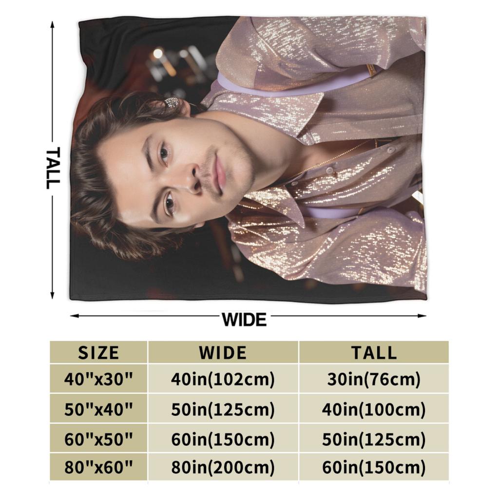 H-Harry Styles Coperte Morbide Calde di Qualità Plaid Invernale per Ragazze Ragazzi Stampa Esterna Copriletto
