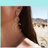 Trendy Rose Gold Moon And Sun Earrings Stylish Alloy Geometric Design For Women