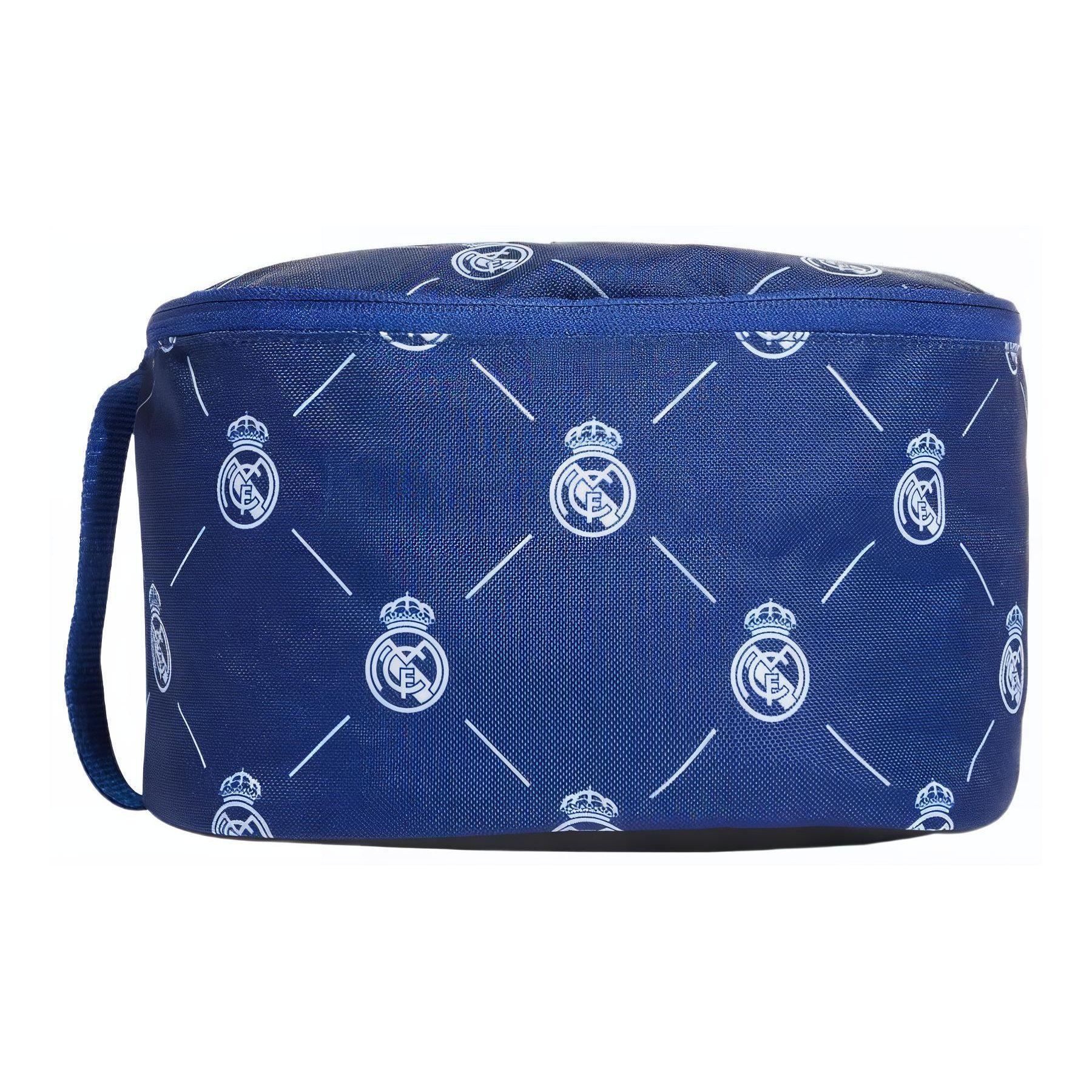 Adidas Originals Printed Real Madrid Badge Zipper Sports Bag Toiletry Bag Unisex bags Blue HF0517 Blue