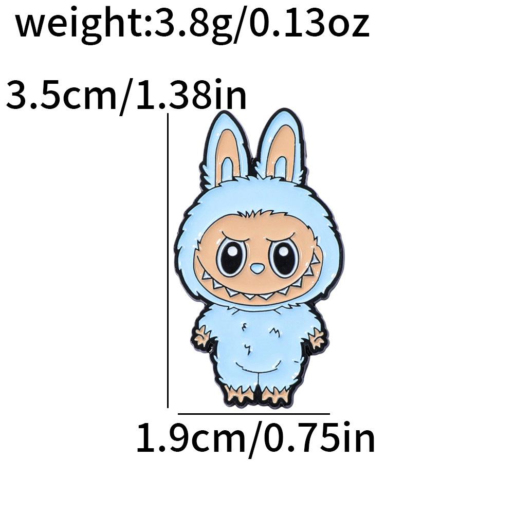 Creative Personality Labub Metal Badge Cute Rabbit Alloy Brooch Pin Decoration