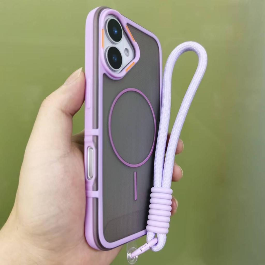 Carcasă de lux cu șnur Magsafe Mat Translucidă pentru iPhone 16e 16 12 13 14 11 15 Pro Max Plus Capac Magnetic pentru Încărcare Wireless