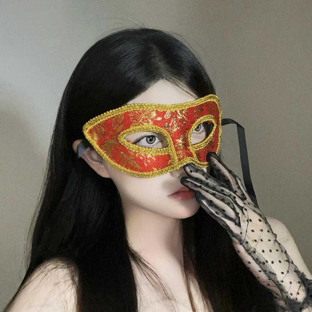 Mască de față sexy din dantelă cu pene - Accesoriu de petrecere mascat pentru Halloween