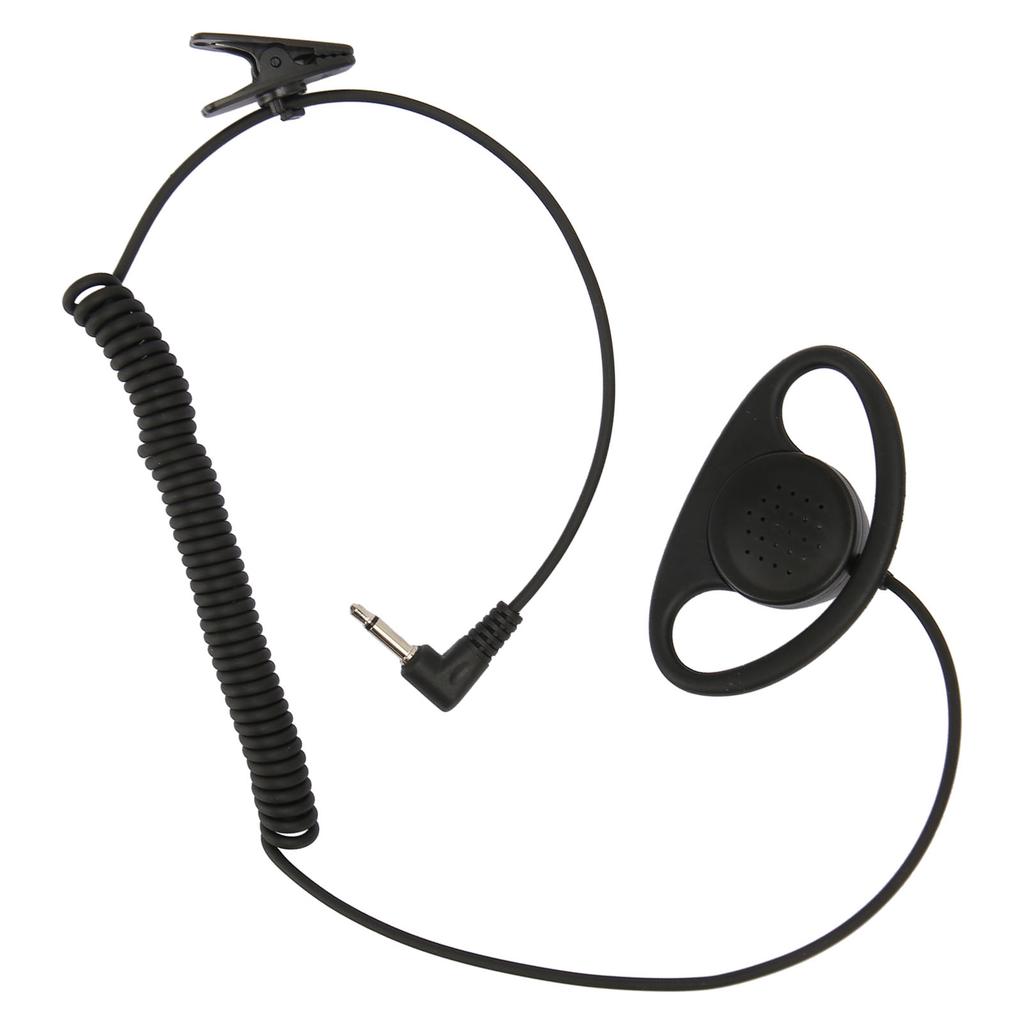 D Shape Single Side Earphone 3.5mm D Shape Ear Hook Earpiece with Coiling Design for Cell Phones MP3 MP4