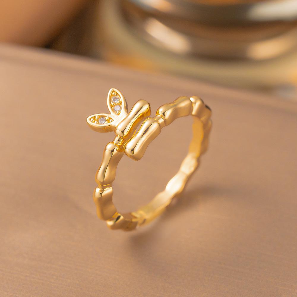 Micro-Inlaid Zircon Fashion Open Ring - Adjustable Luxury Index Finger Jewelry for Women