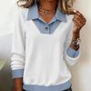 Women's Shirt, Loose Long Sleeved Casual Top, Lapel Shirt