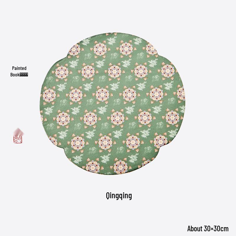 High-Grade Chinese Silk Plum Blossom Tea Mat - Square, Waterproof, Anti-Scalding, Small