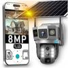 Solar Camera 4G 10X Digital Zoom Three Lens CCTV Outdoor Waterproof Night Vision PIR Home Security Protection