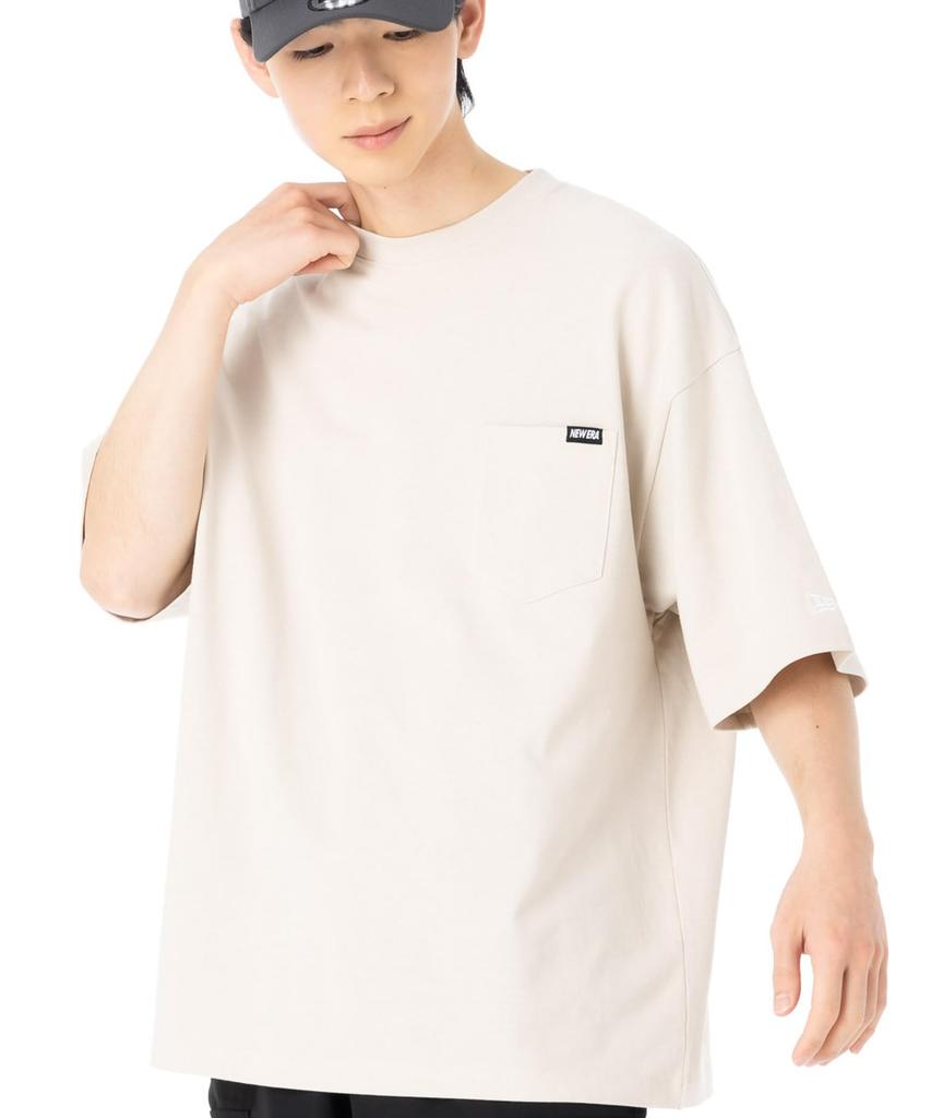New Era Short Sleeve T-Shirt, ONSPOTZ Exclusive, Oversized Stone, Medium, S/S, Oversized Cotton Pocket Tee with Mini Brand Logo