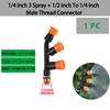 1/2"1/4" Garden High Pressure Atomizing Adjustable Nozzle with Threaded Single/Dual/Triple Nozzle Irrigation Pesticide Sprinkler