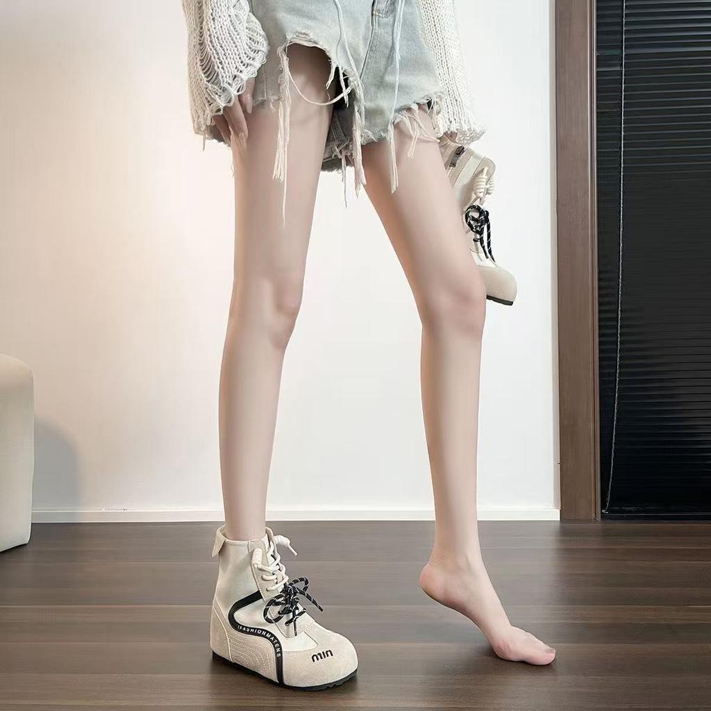 German Training Shoes Martin Boots Women's Inner Height Increase CM Small High-top Casual Shoes Outdoor Board Shoes Short Boots Women