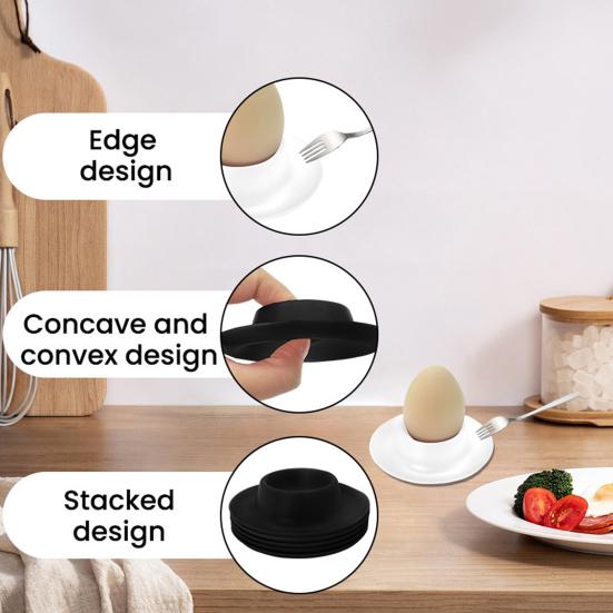 5Pcs Boiled Egg Holder Food Grade BPA Free Compact Design Portable Stackable Egg Cup Tray with Stable Base
