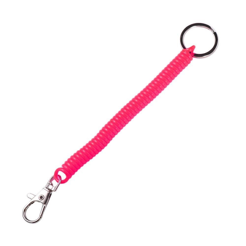 Spring Lanyard Wristband Security Gear Retractable Key Cord Clasp Elastic Ropes Spiral Stretch Keychain Spring Rope Key Ring
