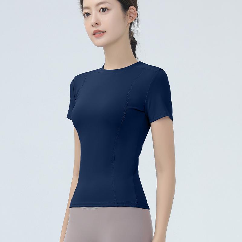 Women's Short Sleeve Yoga Top - Slimming, High-Elasticity, Nude Feel for Fitness, Sports, Running, and Pilates