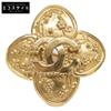 [Excellent Condition] 96A Flower Motif CC Logos Pin Brooch goldUsed