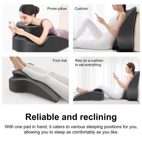 Back Pillow Wedge Memory Foam Leg Support Pillow Bed Knee Relief Pillow Couples Butt Cushion for Elevating Back Legs Knees Sleeping