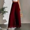 Women's Wide Leg Pants Casual Chiffon Loose Trousers for Summer