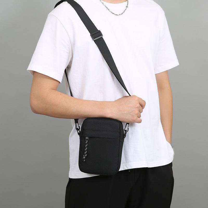 Mini Casual Crossbody Bag for Men Water Resistant Lightweight Nylon Shoulder Pouch for Daily Shopping Short Trip