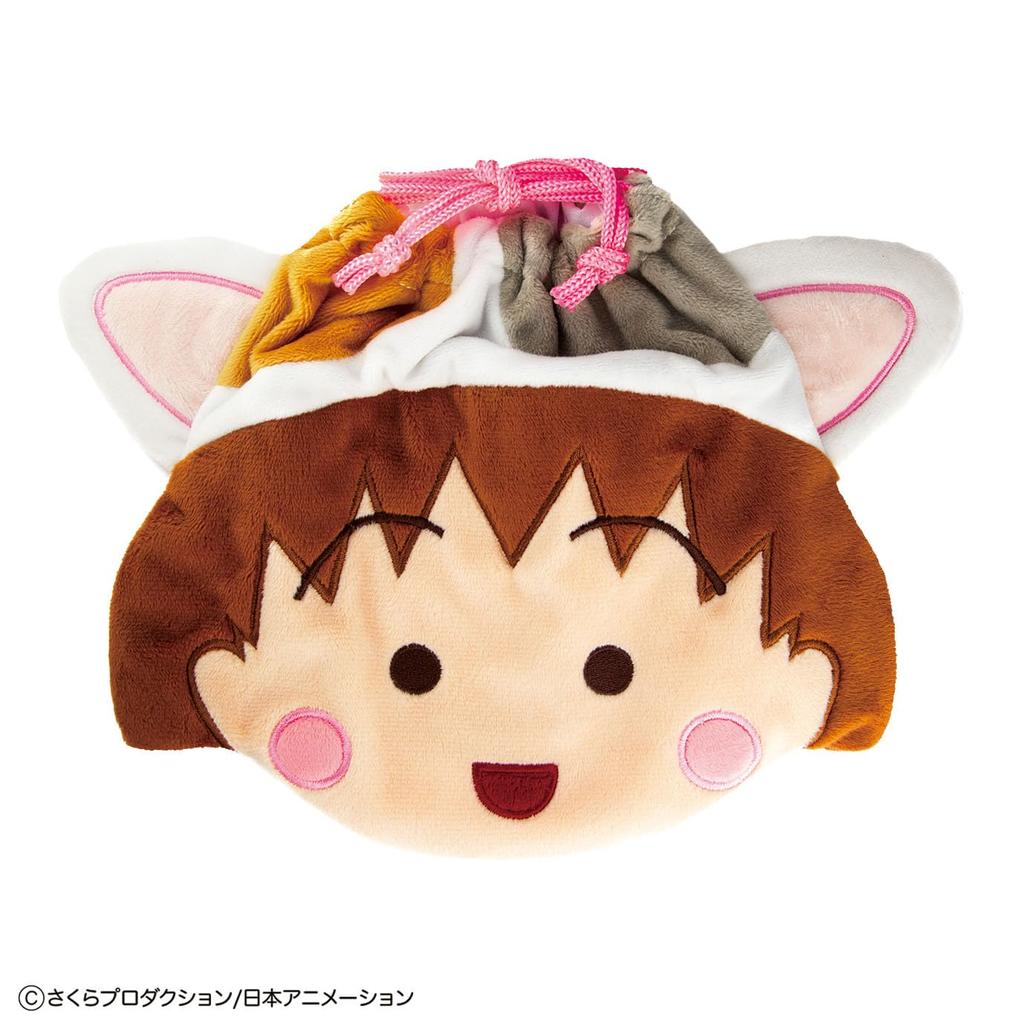 Toshin Pack Chibi Maruko-chan Plush Drawstring Bag (Chibi Maruko Nyan) CM-KI111