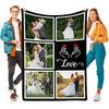 1pc Custom Flannel Blanket, Your Photo Desigin for Anniversary Mom Dad Sis Bro Lover, Valentine's Day Christmas New Year Gift