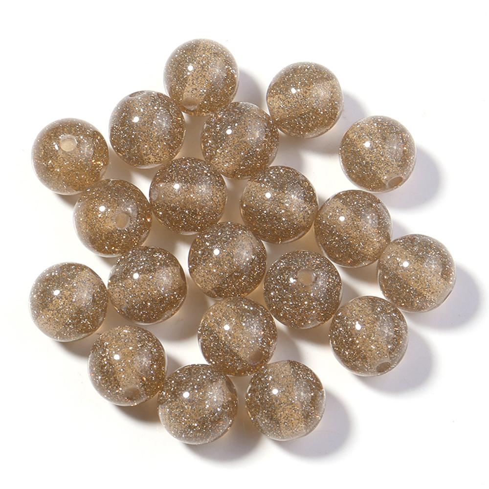 20pcs/lot 12mm Gypsophila Resin Beads Colorful Glitter Beads Round Loose Spacer Beads For Jewelry Making DIY Necklace Bracelet