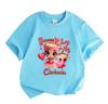 Kids Boys Girls 100% Cotton Crew Neck Short Sleeve T-Shirt, Cute Cappuccino Cup Ballerina Love Heart Print Casual Soft Tee for Daily Wear