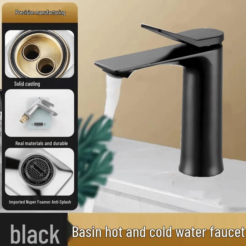 TLXT Elegant Black Zinc Alloy Basin Faucet