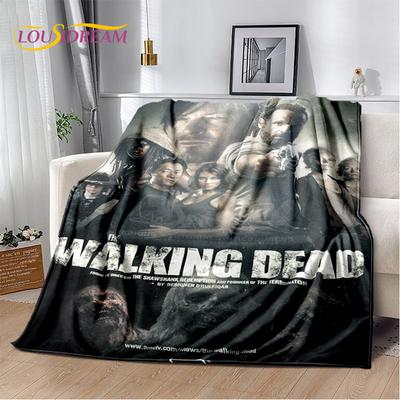 The Walking Dead Horror miękki pluszowy koc, flanelowy koc rzut koc do salonu sypialnia kanapa z funkcją spania narzuta na piknik Bettdecke