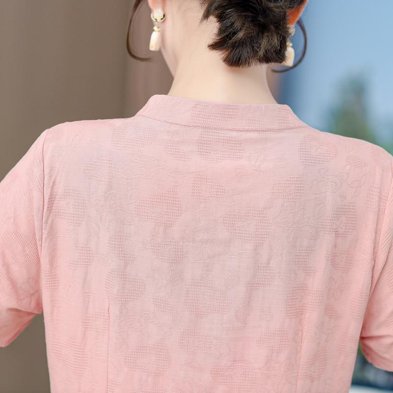 Zomerjurken voor Dames Plus Size Korte Mouw Casual Elegante Lange Jurk Kleding voor Vrouwen van Middelbare Leeftijd