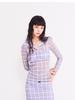 ASIF CALIE Vintage Checkered Snap Long T-Shirt Purple