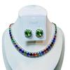 Zircon Diamond Geometric Necklace & Earrings Set – Light Luxury Jewelry for Elevated Style