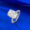 Redeen 10 * 14 Fat Square Ice Flower White Diamond Ring
