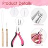 Hair Extension Tools Kit, 3 Pcs Microlinks Beads Tools Pliers Loop Needle Pulling Hook Tool 3-Hole Micro Links Hair Extensions Kit for Micro and Nano