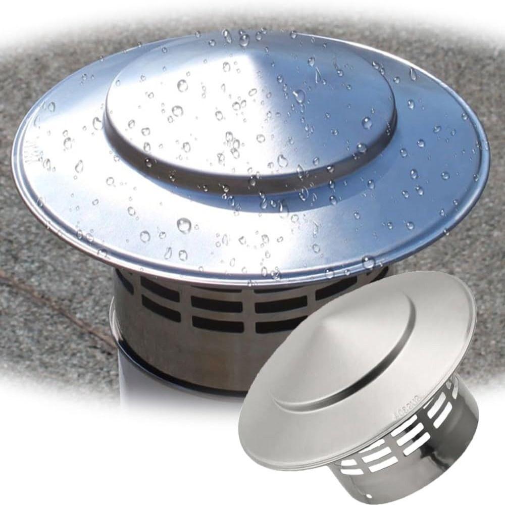 75-200mm Smoke Exhaust Pipe Rain Cap Stainles Steel Stove Pipe Cover  for Roof Rain and Bird Proof