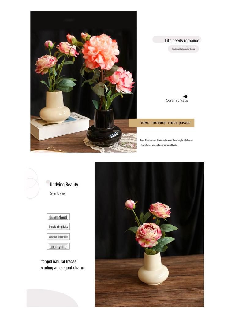 Französische Luxus-Keramikvase: Elegante High-End-Dekoration für Wohnzimmer oder Esstisch