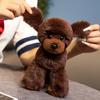 Realistic Giant Poodle Dog Doll Simulation Teddy Puppy Stuffed Plush Toys Handmade Realistic Animal Model Creative Gifts Present
