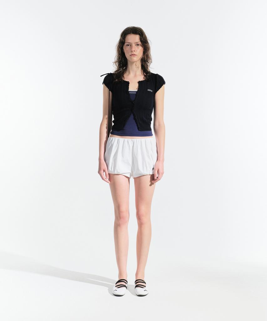 GROVE Ryan Shirring Shorts (White)
