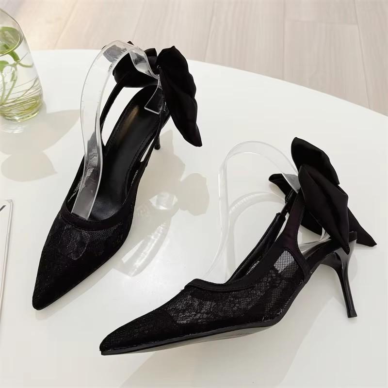 Fashion Eilyken Fashion Mesh Women Pumps Sandal Thin High Heel Pointed Toe Ladies Elegant Slingback Hollow Out Shoes Zapatos Mujer