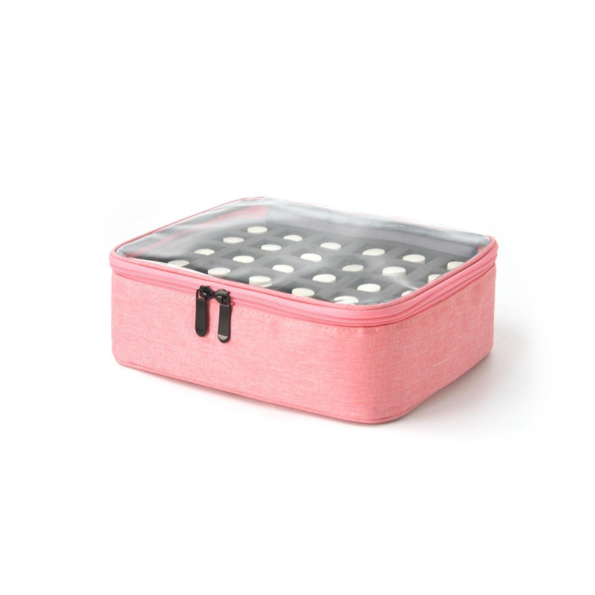 Cross-border popular storage cosmetic bag large capacity high value portable toilet bag cosmetic bag nail polish storage bag розовый