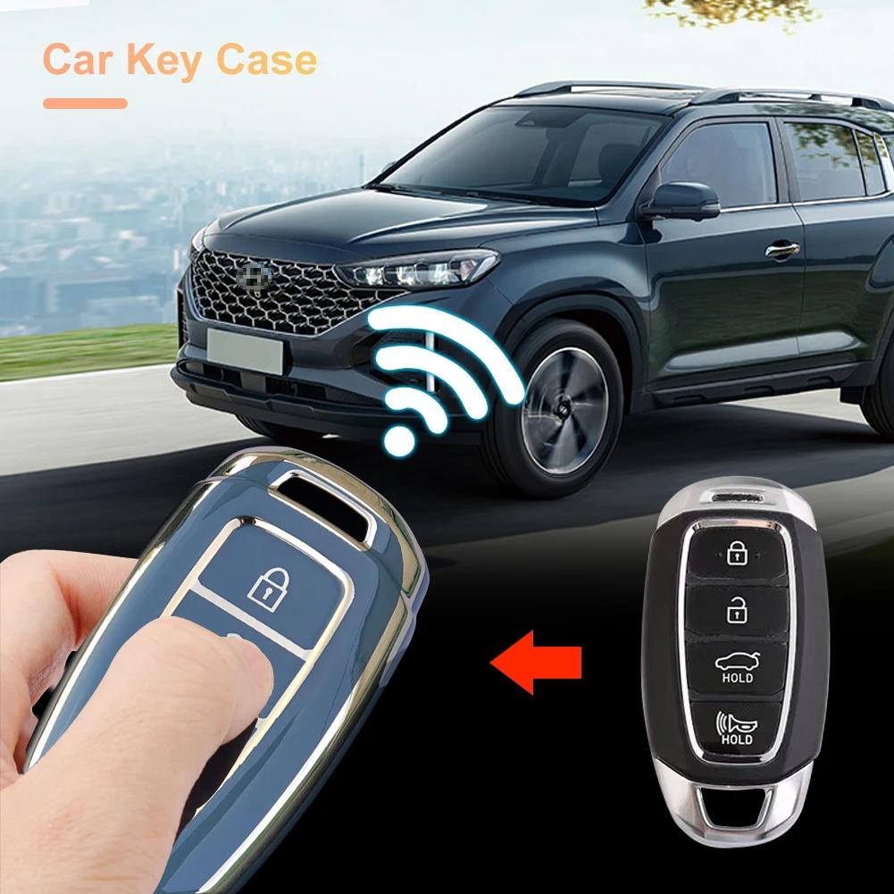 TPU Autoschlüsselanhängerhülle Schlüsselanhängerabdeckung für Hyundai i30 Ix35 KONA Encino Solaris Azera Grandeur Ig Accent Santa Fe Palisade Keyless