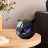 Escultura Cabeça de Gato Pedra Gato Preto Textura Mármore Pedras de Cura Estátua Gato Preto Lembrança Presente para Amantes de Gatos Mulheres Homens