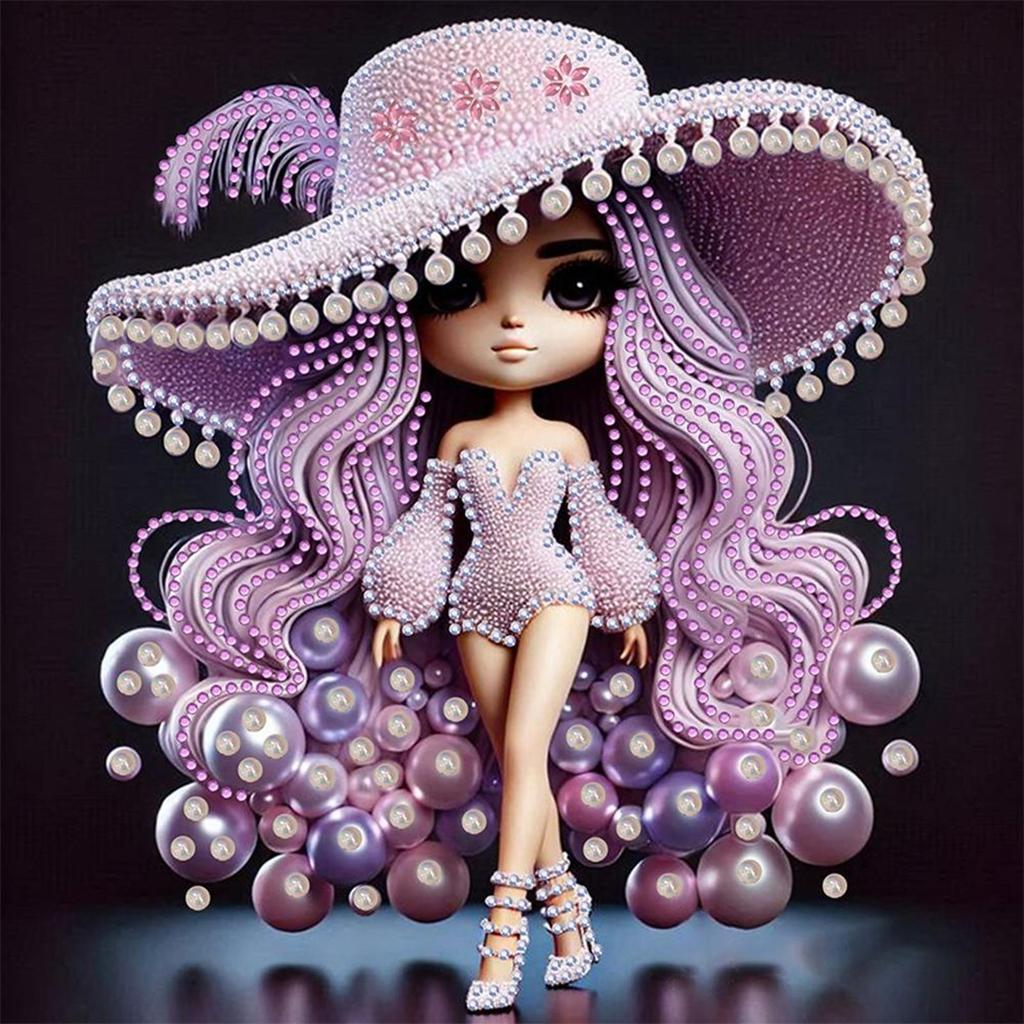 5D DIY Partial Special Shaped Drill Diamond Painting Kit Girl Decoration 30x30cm