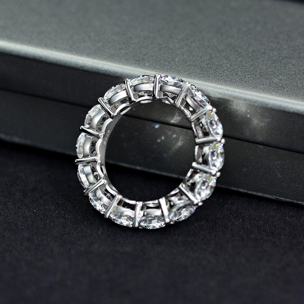 Tancise S925 Sterling Silver Jewelry Inlaid Zircon Female Design Ring.