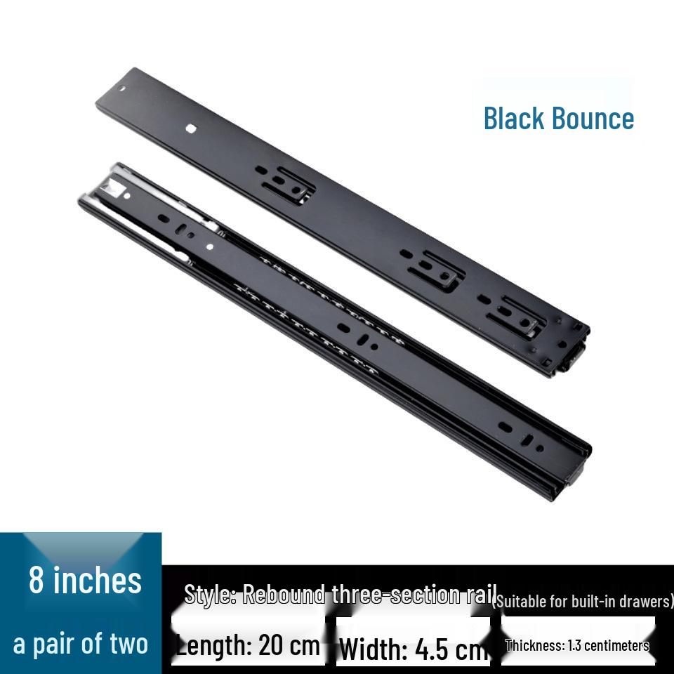 Stainless Steel Silent Ball Bearing Drawer Slides with Three-Section Damping Rails