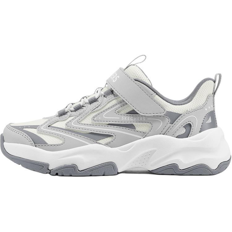 Skechers Kids Street Girls Classic Comfortable Color Block Velcro Fashion Sneakers Kids sneakers Gray 319070L-GYW 30