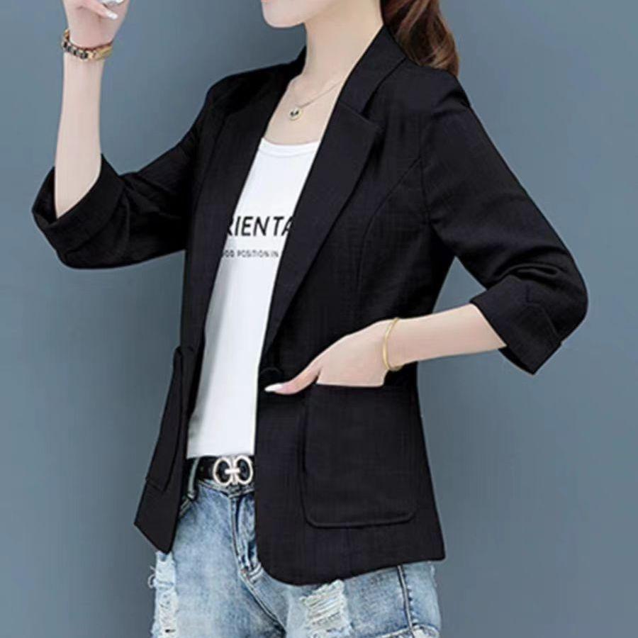 Casual Blazer Lightweight Sun Protection Jacket Women Breathable Thin Short Spring  Suit Petite