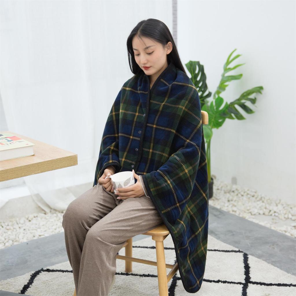 "Class A Soft Flannel Office Shawl Blanket - Thick, Cozy, Multifunctional for Autumn & Winter"