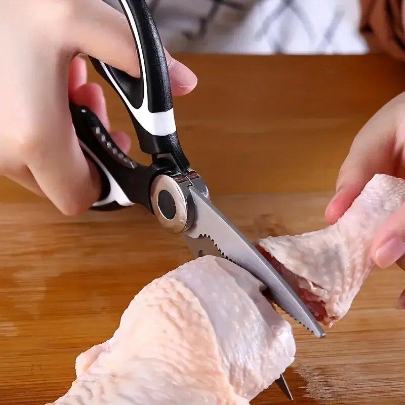 Kitchen Scissors Shears Chicken Bone Scissors Multi Purpose Non Slip Sharp Stainless Steel Kitchen Aid BBQ Barbecue Scissors
