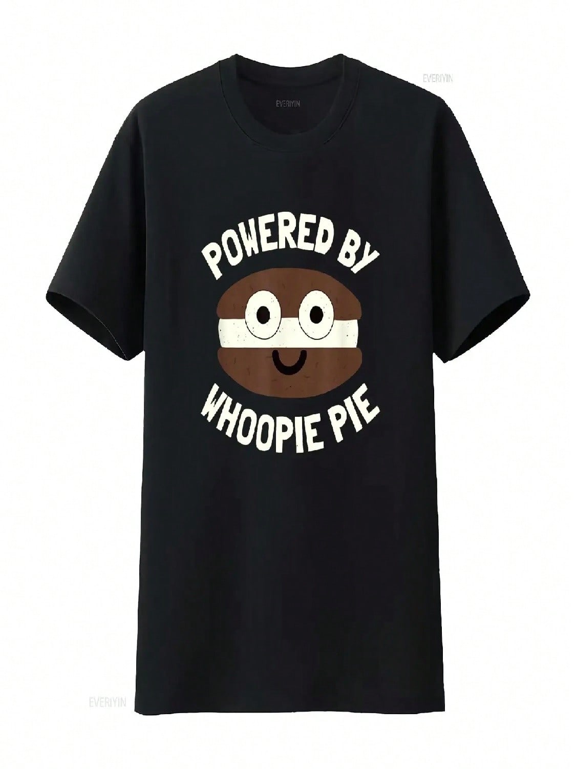 Powered By Whoopie Pie T Shirt Vintage Washed Casual Versatile Top For Everyday Wear Stylish Unisex Slightly Soft S разноцветный