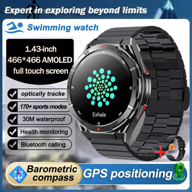 2025 New GPS Smart Watch Men Bluetooth Call 100+Sport GPS Track Watches Voice Assistant Waterproof Smartwatch For Android IOS